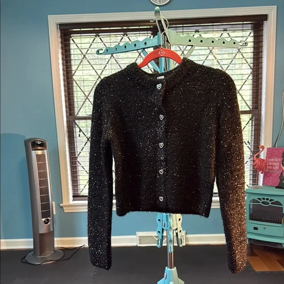 H&M Sweaters Hm Black Sparkle Cardigan Poshmark